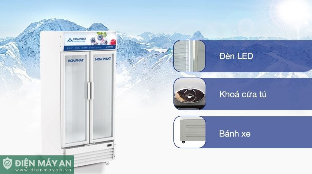 Tủ mát trưng bày Hòa Phát Inverter 812 lít HSR D8812